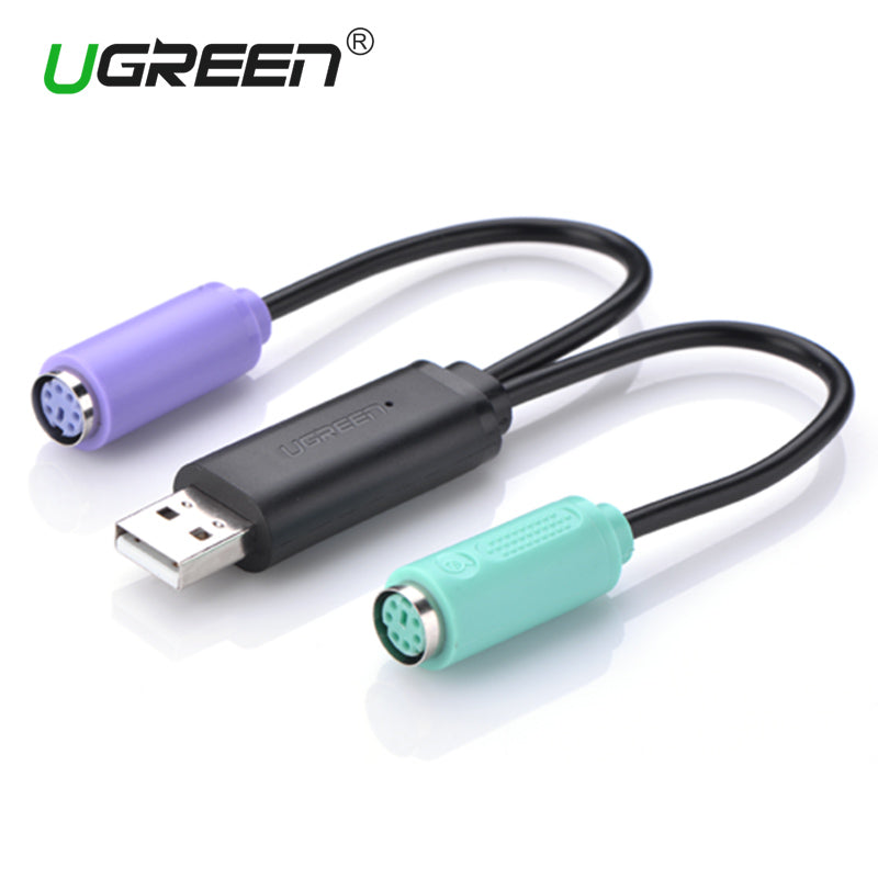 Ugreen USB to PS2 Cable Male to Female PS/2 Adapter Converter Extension Cable for Keyboard Mouse Scanning Gun PS2 to USB Cable